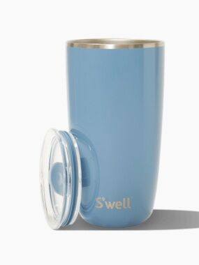 NEW S'well Coastal Blue Insulated Tumbler with Clear Lid
